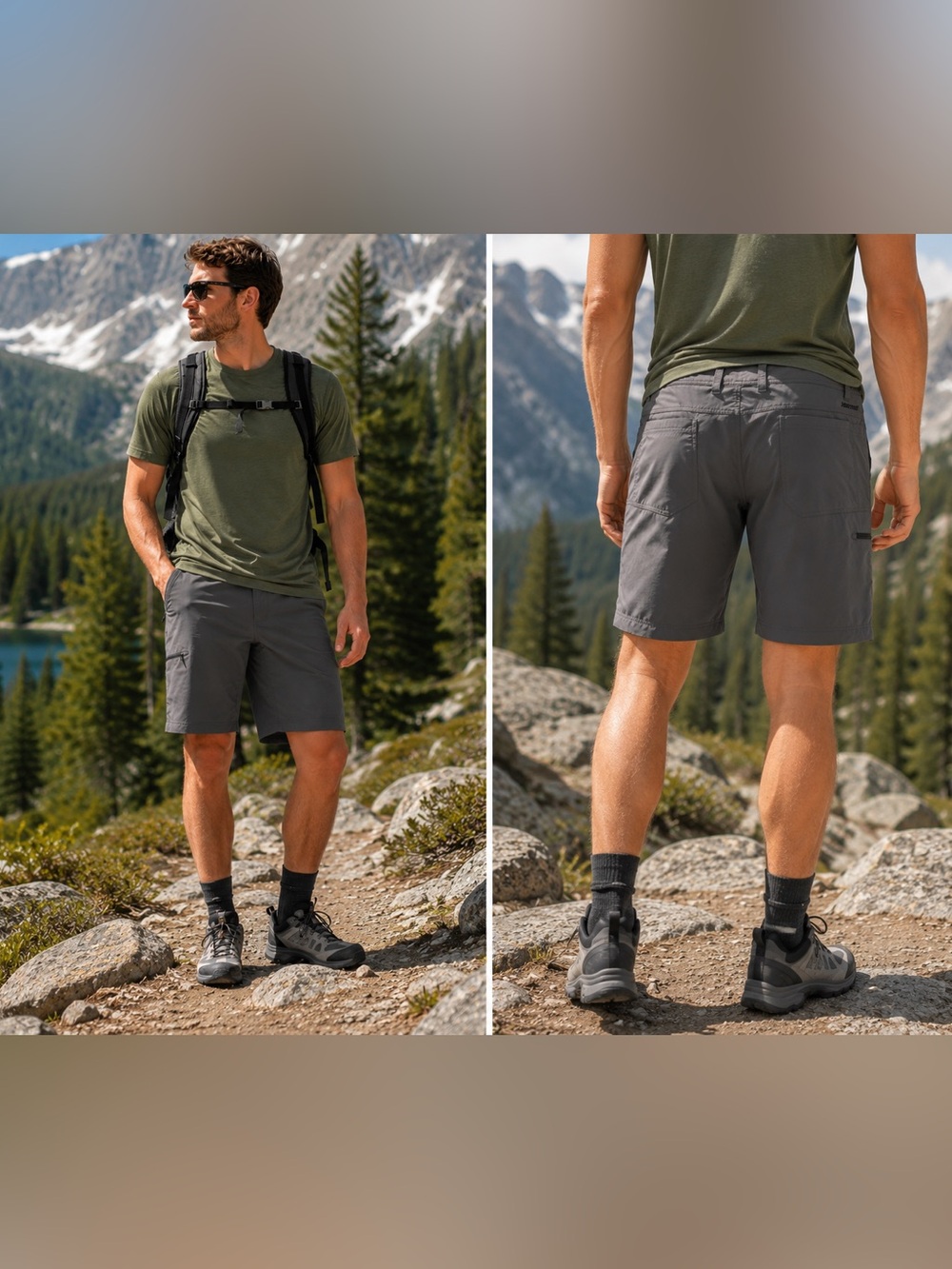 MARMOT Arch Rock Hiking Shorts XXL Gray Stretch DWR UPF 50 Performance‎ Outdoor